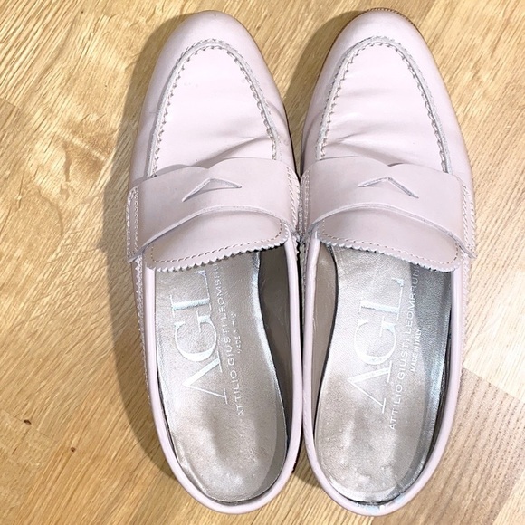 AGL Preppy Blush Patent Leather Penny Loafer Mule Slides Size 6 / EU 36 - Picture 5 of 13